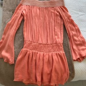 Off the shoulder resort style mini dress